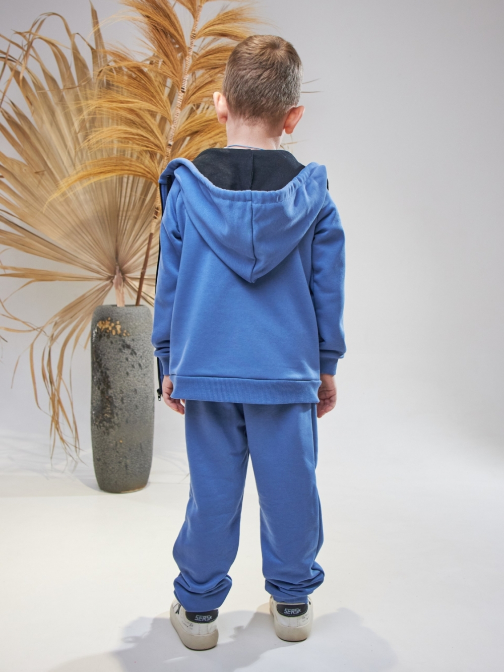 328-ДЖ. Костюм детский  на молнии, джинса хлопок 65%, 35% ПЭ, 3-х нитка без начеса 98,104,110,116