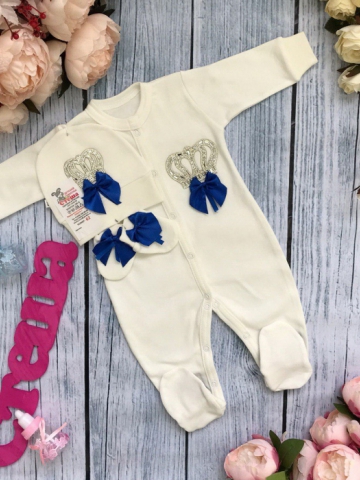 Купить оптом 166. Комбинезон с шапкой и царапками,100% хлопок интерлок в Москве