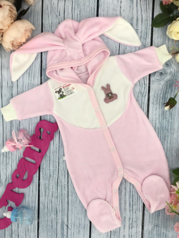 Купить оптом 212. Комбинезон с ушками, хлопок 80% велюр, 20%  ПЭ 62.68,74 в Москве