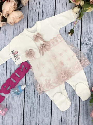 Купить оптом 258-П. Комбинезон с шапкой, хлопок 80% велюр 20% ПЭ, пудра в Москве