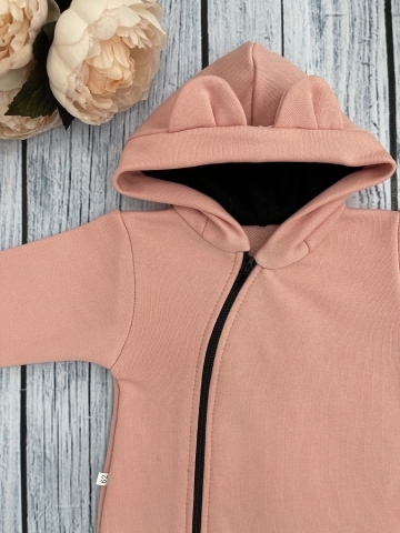 315-ПЕР. Комбинезон с капюшоном, хлопок 65%, 35% ПЭ ПЭ, 3-х нитка без начеса + интерлок 62,68,74,80