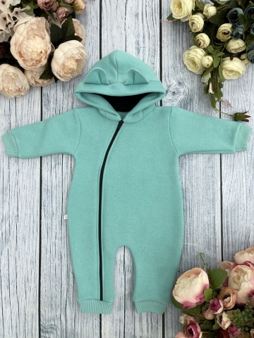 Купить оптом 308-Б. Комбинезон с капюшоном, хлопок 65%, 35% ПЭ, 3-х нитка с начесом + интерлок 62,68,74,80 в Москве